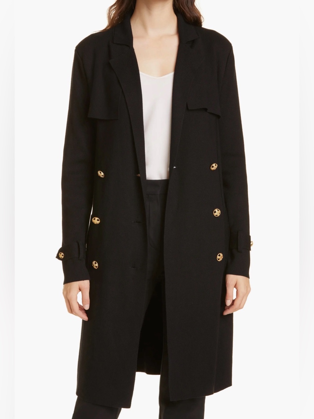 Donna Karan Tailored Sweater Trench Coat Size L(12-14)
